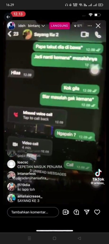 Vadel Pacar Lolly ucap “Tenang Tenang! Kamu mau dibungkam!” Saat Live bersama Lolly yang sedang Tertangkap!